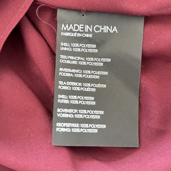 Club Monaco NWT pin tuck ribbed dress burgundy size 4 - Picture 13 of 16